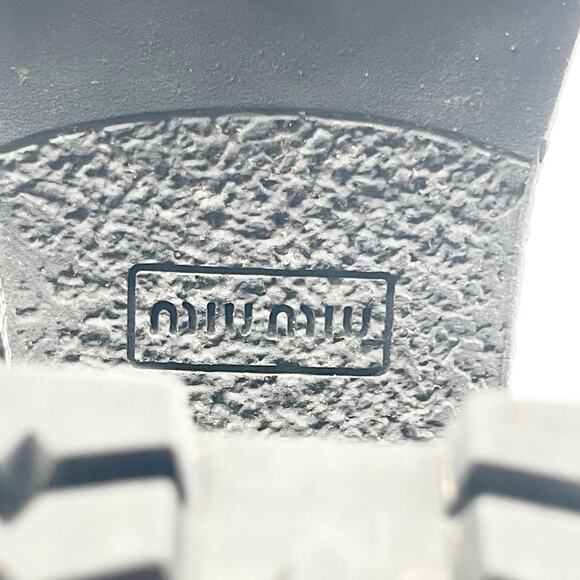 Miu Miu Black Naplak Leather Platform Knee-High Boots IT 36.5 Chunky Lug Sole - Picture 11 of 13